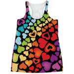 Colorful Heart Wave Pattern Print Women's Racerback Tank Top
