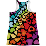 Colorful Heart Wave Pattern Print Women's Racerback Tank Top