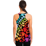 Colorful Heart Wave Pattern Print Women's Racerback Tank Top