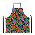 Colorful Hibiscus Flowers Pattern Print Apron