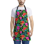 Colorful Hibiscus Flowers Pattern Print Apron
