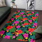 Colorful Hibiscus Flowers Pattern Print Area Rug GearFrost