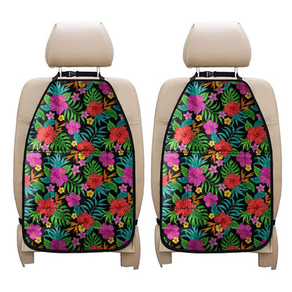 Colorful Hibiscus Flowers Pattern Print Car Seat Organizers