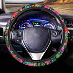 Colorful Hibiscus Flowers Pattern Print Car Steering Wheel Cover