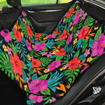 Colorful Hibiscus Flowers Pattern Print Pet Car Back Seat Cover