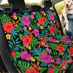Colorful Hibiscus Flowers Pattern Print Pet Car Back Seat Cover