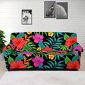 Colorful Hibiscus Flowers Pattern Print Sofa Cover