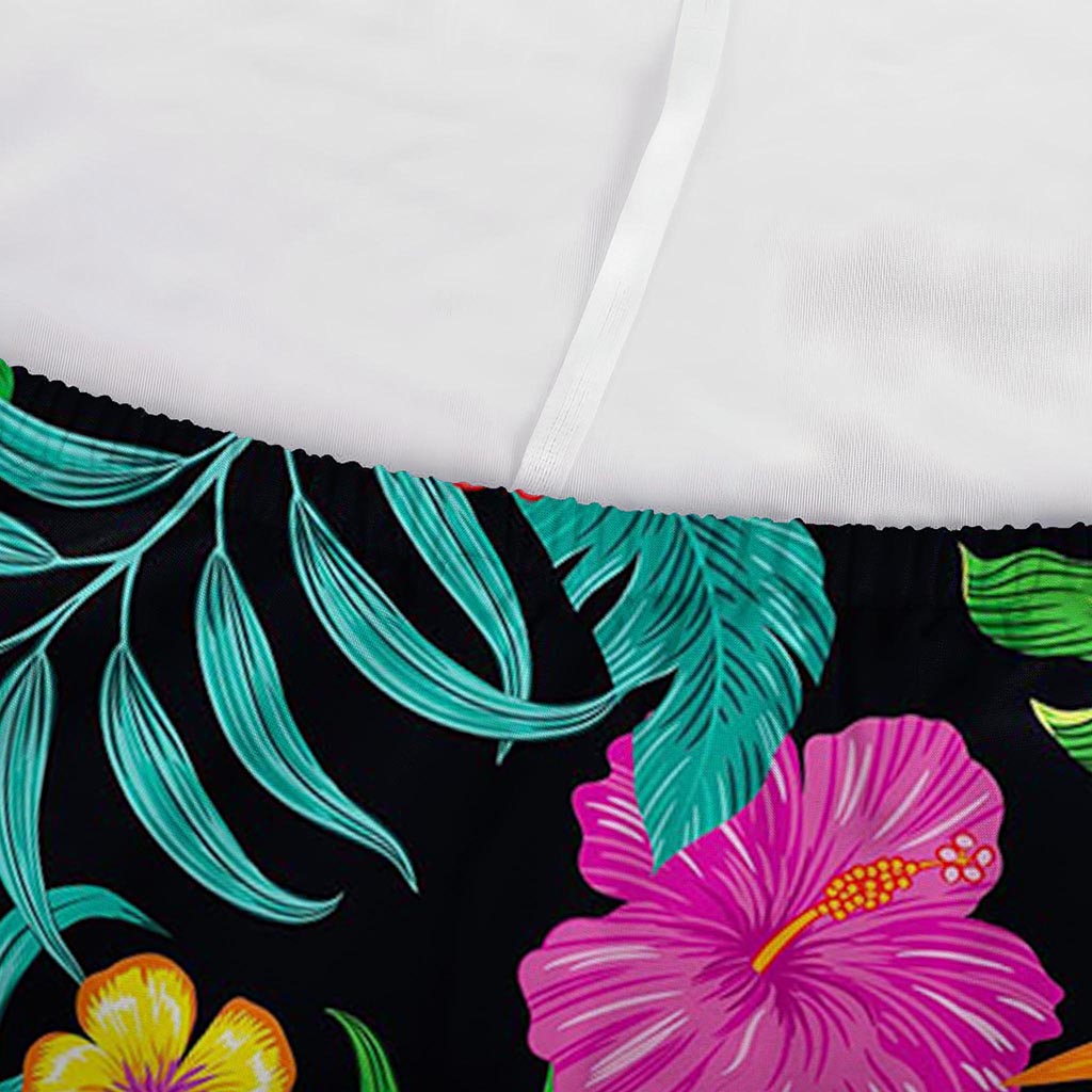 Colorful Hibiscus Flowers Pattern Print Sofa Cover