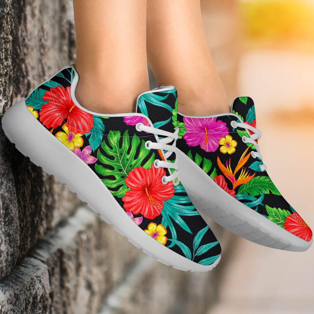 Colorful Hibiscus Flowers Pattern Print Sport Shoes GearFrost