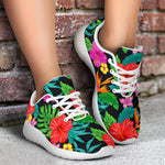 Colorful Hibiscus Flowers Pattern Print Sport Shoes GearFrost