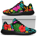 Colorful Hibiscus Flowers Pattern Print Walking Shoes