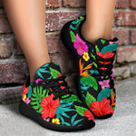 Colorful Hibiscus Flowers Pattern Print Sport Shoes GearFrost