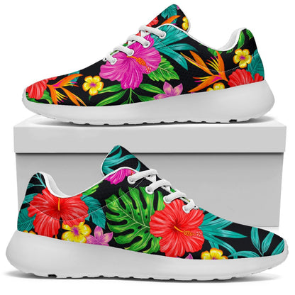 Colorful Hibiscus Flowers Pattern Print Sport Shoes GearFrost