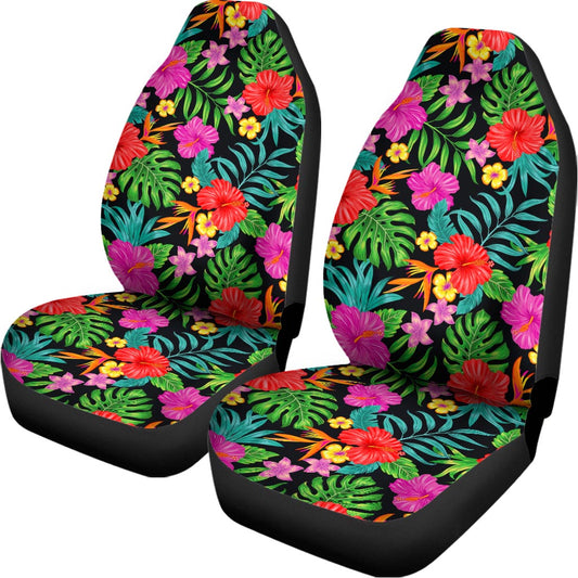 Colorful Hibiscus Flowers Pattern Print Universal Fit Car Seat Covers