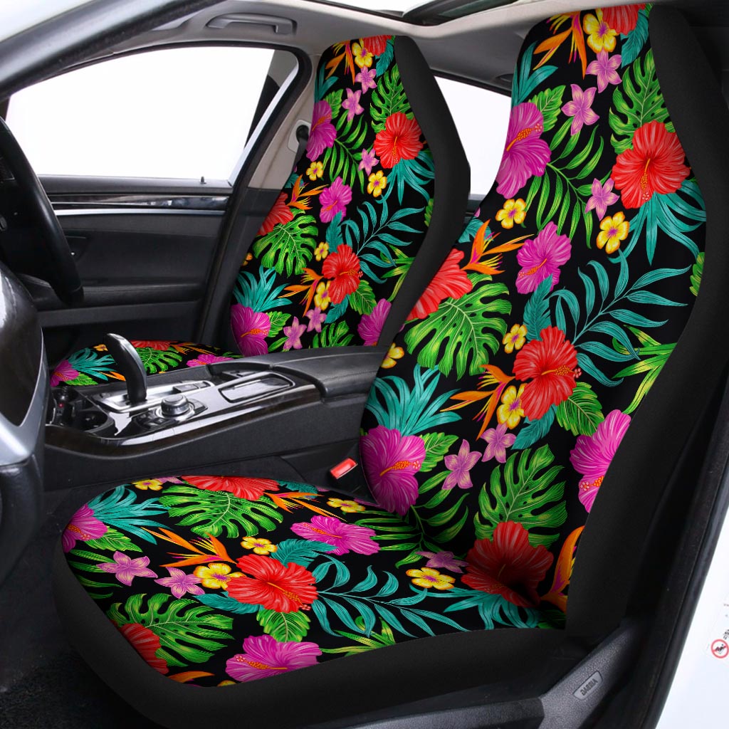 Colorful Hibiscus Flowers Pattern Print Universal Fit Car Seat Covers