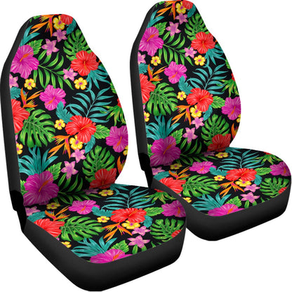 Colorful Hibiscus Flowers Pattern Print Universal Fit Car Seat Covers