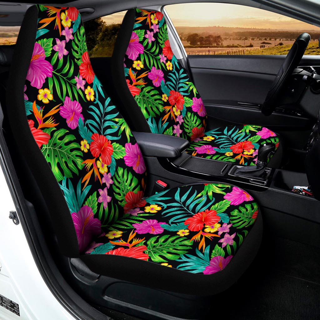 Colorful Hibiscus Flowers Pattern Print Universal Fit Car Seat Covers