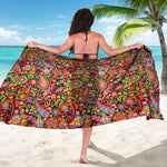 Colorful Hippie Peace Signs Print Beach Sarong Wrap