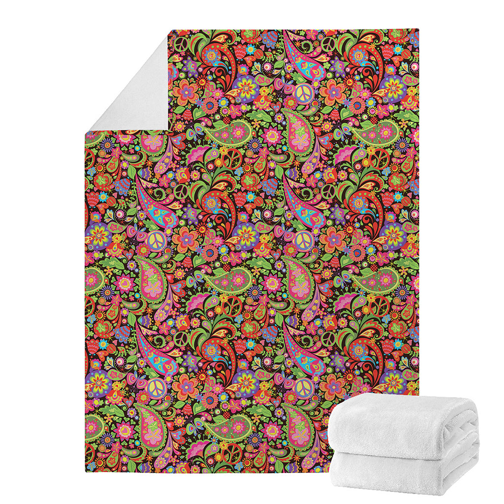 Colorful Hippie Peace Signs Print Blanket