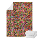 Colorful Hippie Peace Signs Print Blanket