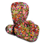 Colorful Hippie Peace Signs Print Boxing Gloves