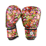 Colorful Hippie Peace Signs Print Boxing Gloves