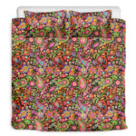 Colorful Hippie Peace Signs Print Duvet Cover Bedding Set
