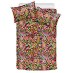 Colorful Hippie Peace Signs Print Duvet Cover Bedding Set