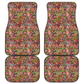 Colorful Hippie Peace Signs Print Front and Back Car Floor Mats