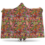 Colorful Hippie Peace Signs Print Hooded Blanket