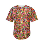 Colorful Hippie Peace Signs Print Men's Baseball Jersey