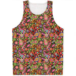 Colorful Hippie Peace Signs Print Men's Tank Top