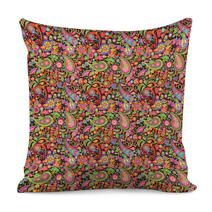 Colorful Hippie Peace Signs Print Pillow Cover