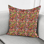 Colorful Hippie Peace Signs Print Pillow Cover