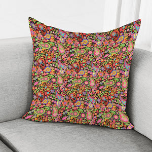 Colorful Hippie Peace Signs Print Pillow Cover