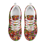 Colorful Hippie Peace Signs Print White Sneakers