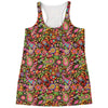 Colorful Hippie Peace Signs Print Women's Racerback Tank Top