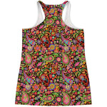 Colorful Hippie Peace Signs Print Women's Racerback Tank Top