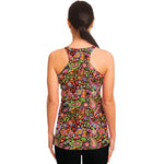 Colorful Hippie Peace Signs Print Women's Racerback Tank Top