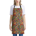 Colorful Hippie Peace Symbols Print Apron