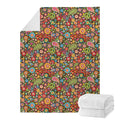 Colorful Hippie Peace Symbols Print Blanket
