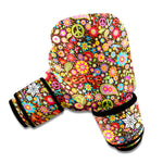 Colorful Hippie Peace Symbols Print Boxing Gloves