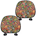 Colorful Hippie Peace Symbols Print Car Headrest Covers