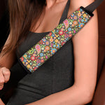 Colorful Hippie Peace Symbols Print Car Seat Belt Covers