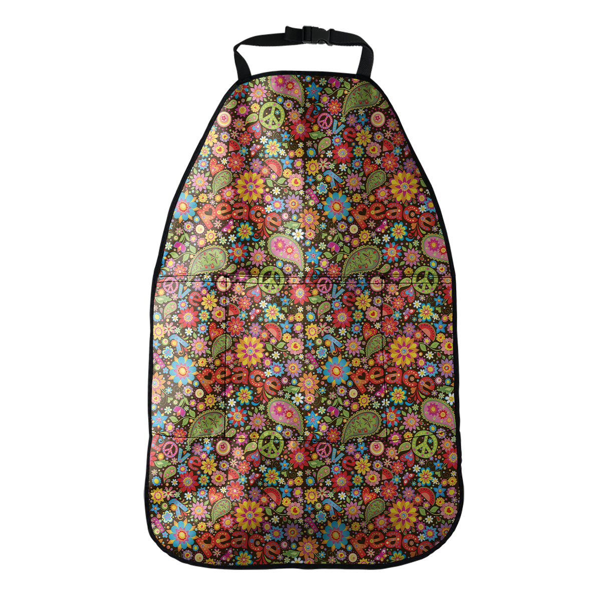 Colorful Hippie Peace Symbols Print Car Seat Organizers