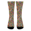 Colorful Hippie Peace Symbols Print Crew Socks