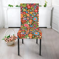 Colorful Hippie Peace Symbols Print Dining Chair Slipcover