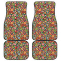 Colorful Hippie Peace Symbols Print Front and Back Car Floor Mats