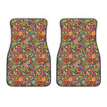 Colorful Hippie Peace Symbols Print Front Car Floor Mats