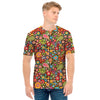 Colorful Hippie Peace Symbols Print Men's T-Shirt